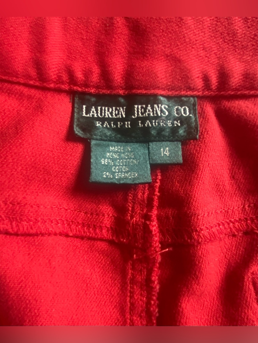 Polo by Ralph Lauren Women’s Red Straight-Leg Jeans 14 Like New! - Picture 7 of 10
